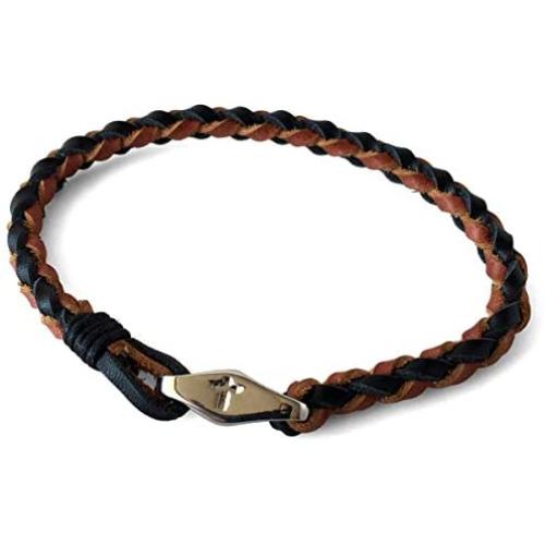 FORGIVEN JEWELRY Braided Leather Cross Bracelet