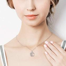 LUHE Saint Christopher Protect Us Necklace,Urn Necklace for Ashes,925 Sterling Silver Religious Engraved Medallion Pendant Necklace Jewelry