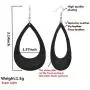 Geometric Wooden & Leather Teardrop Earrings for Women Girls - Bohemian Lightweight Cork Leopard Zebra Classic Printed Genuine Leather Dangle Earring