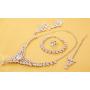 Touchstone Indian Bollywood Intricately Crafted Diamond Look Rhinestone Crystal Colorful Wedding Designer Jewelry Necklace Set in Gold and Silver Tone for Women.