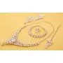 Touchstone Indian Bollywood Intricately Crafted Diamond Look Rhinestone Crystal Colorful Wedding Designer Jewelry Necklace Set in Gold and Silver Tone for Women.