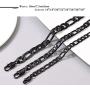 PROSTEEL 316L Stainless Steel Figaro Chain Necklace for Men/Women, Black/18K Real Gold Plated, 4mm to 13mm, 14inch to 30inch, Come Gift Box