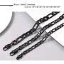 PROSTEEL 316L Stainless Steel Figaro Chain Necklace for Men/Women, Black/18K Real Gold Plated, 4mm to 13mm, 14inch to 30inch, Come Gift Box