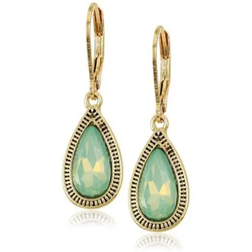 Napier Womens Leverback Drop Earrings, Green (60534282-900) Napier Womens Leverback Drop Earrings, Green (60534282-900)