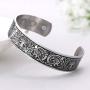 fishhook Viking Nordic Tree of Life Raven Talisman Stainless Steel Magnetic Therapy Cuff Bangle Bracelet for Women Men