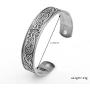 Magnetic Celtic Knot Viking Crow Cuff Bracelet Bangle Stainless Steel Health Care Jewelry for Men (antique silver)