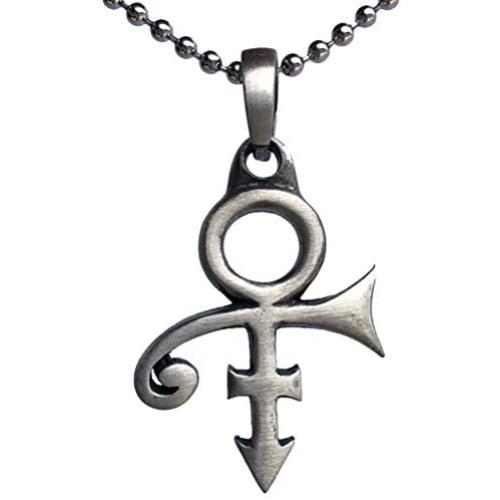 Male Female Soapstone Love Sex Icon Symbol Sign Prince Pewter Unisex Womens Mens Boys Girls Pendant Necklace Medallion Lucky Charm protection amulet for Men Women W Silver Ball Chain