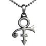 Male Female Soapstone Love Sex Icon Symbol Sign Prince Pewter Unisex Womens Mens Boys Girls Pendant Necklace Medallion Lucky Charm protection amulet for Men Women W Silver Ball Chain