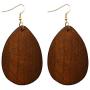 SMALLLOVE Wooden Hoop Earrings for Women Girls Retro Black African Bohemian Wood Teardrop Geometric Lightweight Dangle Drop Earrings