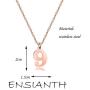 ENSIANTH Lucky Number Necklace Stainless Steel Pendant Necklace Birthday Gift Rose Gold Necklace Number 0-9