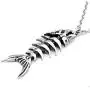 Controse Silver-Toned Stainless Steel Fish Bones Necklace with Pendant (17'' - 19'' Adjustable Chain) Controse Silver-Toned Stainless Steel Fish Bones Necklace with Pendant (17'' - 19'' Adjustable Chain)