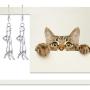 U7 Cute Cat Ear Pendant Platinum/18K Gold Plated Drop Earrings With Rhinestone