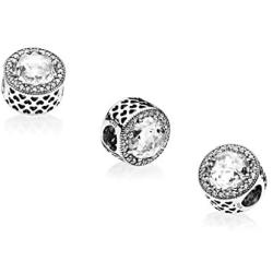 MiniJewelry Birthstone Radiant Hearts Charm for Pandora Bracelets Cubic Zirconia Birthday Birthstone Sterling Silver Charm for Bracelets