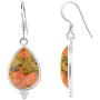 Orchid Jewelry 16.80 Ct Pear Multi Unakite Jasper Unique Jewellery 925 Sterling Silver Dangly Earrings Sets For Women Anniversary, Christmas Birthday Gifts For Wife And Girlfriend