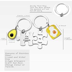 Avocado Keychain Set of 2 Anniversary Couple Gifts You are The Avocado to My Toast Keychain Set Funny Gift for Boyfriend Avocado Lover Gift