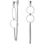 Asymmetric Korean Circle Geometric Chain Drop Earrings White Gold Plated Punk Style Street Fashion Cool Neutral Chain Hip-hop Hoop Earrings Lover Jewelry for Women Men