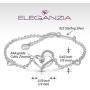 ELEGANZIA Heart Bracelet Sterling Silver for Women, Cubic Zirconia Love Charm Bracelet Eternity Jewelry Anniversary Birthday Valentine for Her
