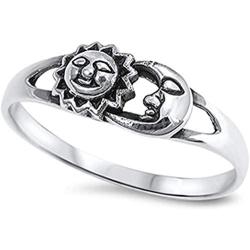COYOTE Sterling Silver Sun Moon Universe Ring