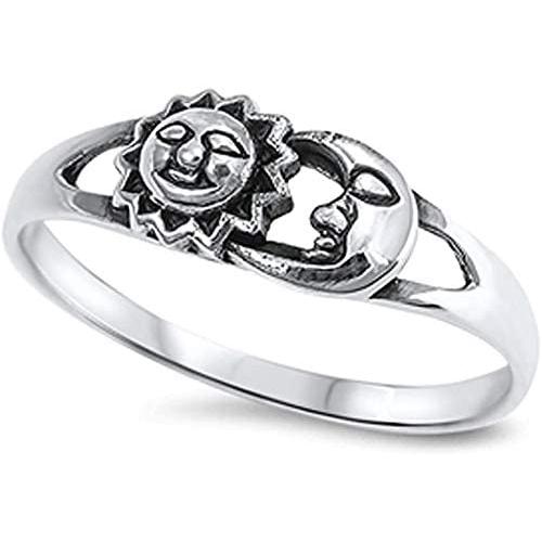 COYOTE Sterling Silver Sun Moon Universe Ring