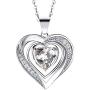Hantaostyle Crystal Love Heart Pendant Necklaces for Women Mothers Day Birthstone Jewelry Gifts for girls Party/Birthday/Anniversary Day