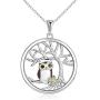 YFN Sterling Silver Tree of Life Necklace for Women, Owl Pendant Necklace Owl Gifts for Owl Lover Jewelry for Women