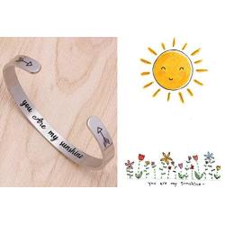 BTYSUN Inspirational Bracelets for Women Teen Girl Personalized Birthday Cuff Bangle Mantra Quotes Jewelry Friend Gifts for Her Mom
