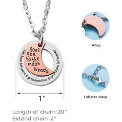 LParkin Grandson Necklace Grandma Gift Grandmother Necklace Jewelry The Love Between a Grandmother and Grandson is Forever