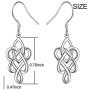 925 Sterling Silver Good Luck Irish Celtic Knot Love Knot Infinity Knot Dangle Earrings for Women Lover Daughter Mother
