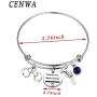 CENWA Police Wife Police Mom Jewelry Peace Love Back The Blue Bracelet Thin Blue Line Shield Leo Police Academy Gift