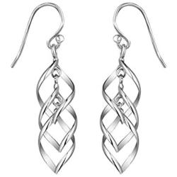 Charmsy Sterling Silver Jewelry Infinity Knot Twist French-Wire Drop Dangle Earring for Women