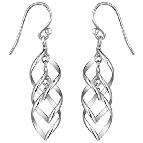 Charmsy Sterling Silver Jewelry Infinity Knot Twist French-Wire Drop Dangle Earring for Women