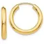 14K Yellow Gold Wide Thick Continuous Endless Hoop Earrings, (3mm Tube) 14K Yellow Gold Wide Thick Continuous Endless Hoop Earrings, (3mm Tube)