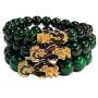 3 Pcs Handmade Feng Shui Pi Xiu Coloful Stone Beads Adjustable Stretch Bracelets Set Attract Wealth and Good Luck Brave Prosperity Jewelry for Women Men(10mm-12mm-14mm)