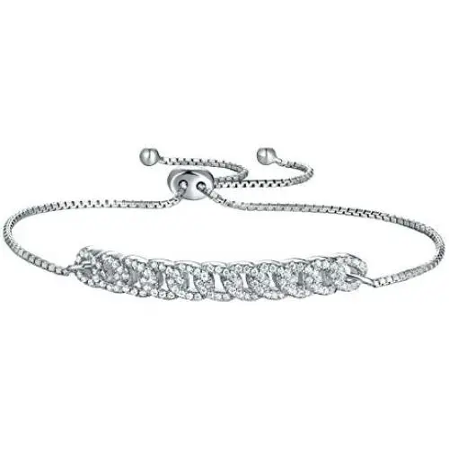 Newshe Adjustable Bracelets for Women 925 Sterling Silver Tennis 18k White Cubic Zirconia Friendship