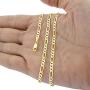 Nuragold 10k Yellow Gold 4mm Figaro Chain Link Pendant Necklace, Mens Womens Lobster Lock 16'' 18'' 20'' 22'' 24'' 26'' 28'' 30''
