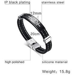 Vnox Jewelry Stainless Steel Womens Symbol Sisters Bracelet for Gay & Lesbian Pride,Silicone Chain