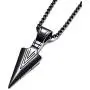 MOO&LEE Mens Stainless Steel Spear Point Arrowhead Pendant Necklace with 24 Inches Chain