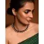 Saissa Silver Tone Oxidized Choker Boho Gypsy Thread Rope Indian Necklace Jewelry for Women Saissa Silver Tone Oxidized Choker Boho Gypsy Thread Rope Indian Necklace Jewelry for Women