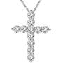 PAPUKA 925 Sterling Silver Cross Necklace for Women Girls, Cubic Zirconia CZ Simulated Diamond Cross Crucifix Pendant Necklace Jewelry, 18'' Silver Chain Nice Gifts