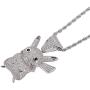 KMASAL Jewelry Hip Hop Iced Out Cute Cartoon Pendant Fully Simulated Diamond Chain 18K Gold Plated Necklace for Men Women