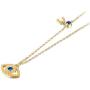 Kaletine Evil Eye Horseshoe Pendant Necklace Sterling Silver 925 Cubic Zirconia Cable Chain 16in+2in for Women