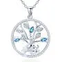 Distance Mother and Child Lovely Elephant for Women Heart Pendant Necklace 925 Sterling Silver Animal Jewelry for Mom Daughter