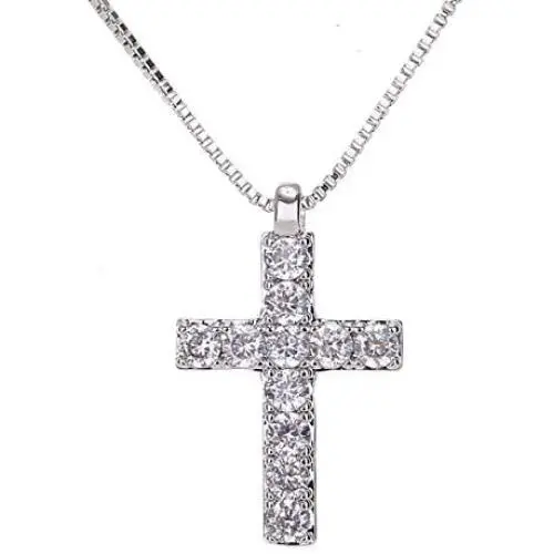 Crystal Pendant Necklace for Women - 14k Gold/ White Gold Plated Sterling Silver Cubic Zirconia CZ Small Elegant Good Luck Necklace Charm for Girls Fashion Costume Jewelry Birthday Gift Idea Crystal Pendant Necklace for Women - 14k Gold/ White Gold Plated Sterling Silver Cubic Zirconia CZ Small Elegant Good Luck Necklace Charm for Girls Fashion Costume Jewelry Birthday Gift Idea