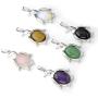 Chakra Stones Pendants Necklace,Womens Natural Gemstone Crystal Pendant Creative Penguin Shape Birthstone Energy Jewelry Necklaces for Ladies Girls