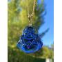 Happy Laughing Buddha Blue Jade Pendant Necklace Cuban Chain Genuine Certified Grade A Jadeite Jade Hand Crafted, Jade Necklace, 14k Gold Filled Laughing Jade Buddha necklace, Jade Medallion