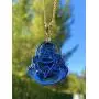Happy Laughing Buddha Blue Jade Pendant Necklace Cuban Chain Genuine Certified Grade A Jadeite Jade Hand Crafted, Jade Necklace, 14k Gold Filled Laughing Jade Buddha necklace, Jade Medallion