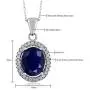 Gem Stone King 925 Sterling Silver Blue Sapphire Womens Gemstone Pendant Necklace, 5.40 Ctw Oval with 18 Inch Silver Chain Gem Stone King 925 Sterling Silver Blue Sapphire Womens Gemstone Pendant Necklace, 5.40 Ctw Oval with 18 Inch Silver Chain