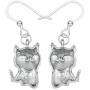 DOWAY Antique Rose Gold/Silver Plated Elegant Birman Bumlese Cat Earrings Dangle Drop Novelty Cartoon Kitten Pet Jewelry for Women Girls Charm Gift
