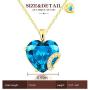 Heart Pendent Necklace for Women Girls Forever Love Heart Birthstone Necklaces Sterling Silver Gold Plated Birthday Fashion Jewelry Gift for Teen Girls Girlfriend Wife Mom