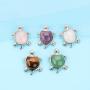 CTYBEADS Crystal Longevity Turtle Pendant,Healing Stone Turtle Necklace, Tortoise Clavicle Chain,Mens and Womens Birthstone Jewelry Treatment Balance Chakra Opal Pendant